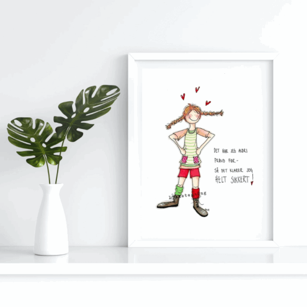 Illustrasjon fra Lykketegning. "Pippi"