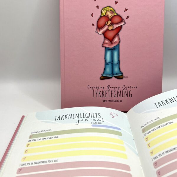 Rosa fin Takknemlighets-journal/dagbok.